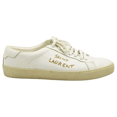 court classic sl/06 embroidered sneakers in canvas and smooth 